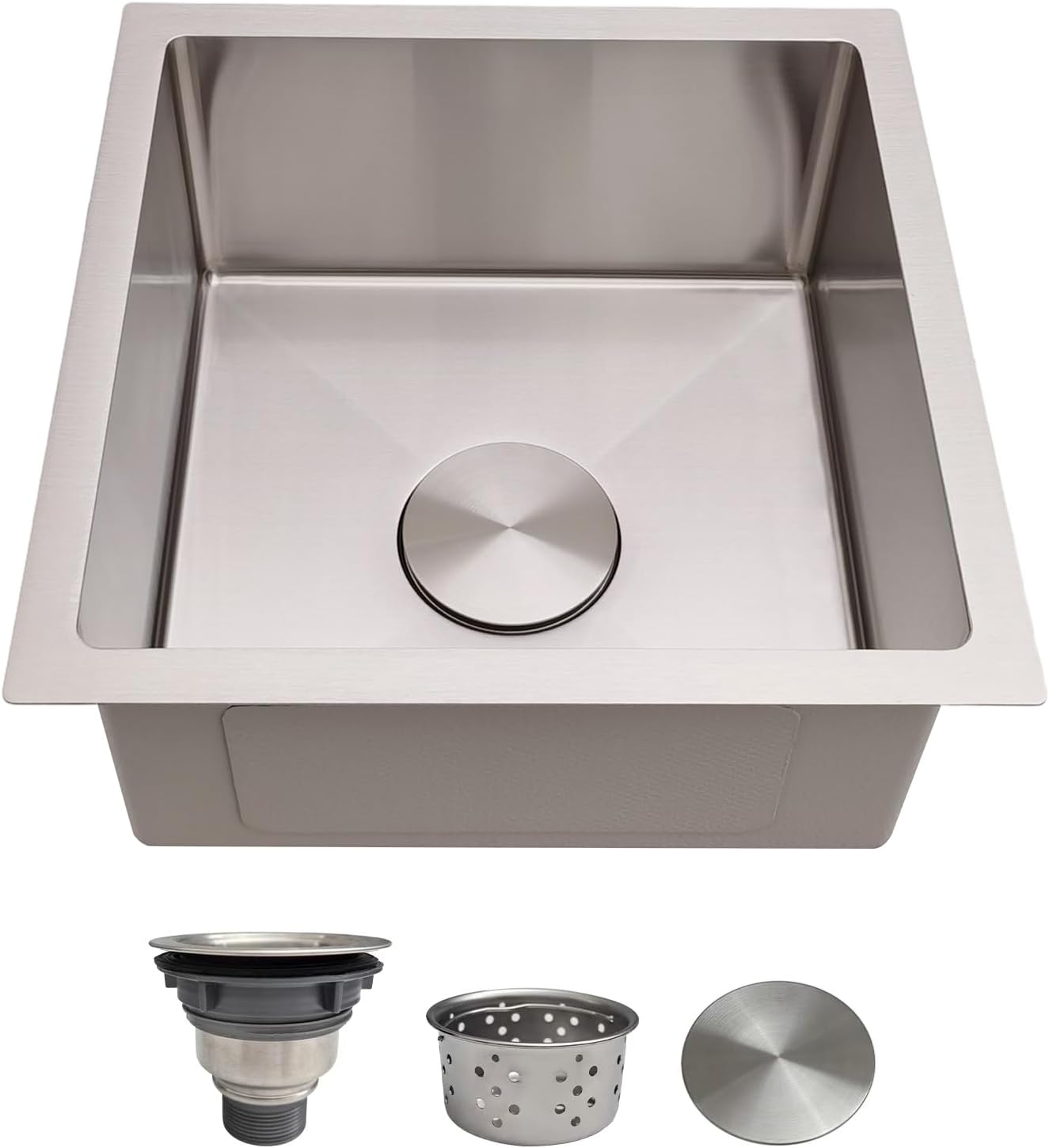 30 Inch Undermount Kitchen Sink - Delironexu 18 Gauge Stainless Steel Single Bowl Kitchen Sinks 30"x18"x9" Handmade Design with Brushed, Includes Drain Kit (No Additional Accessories)