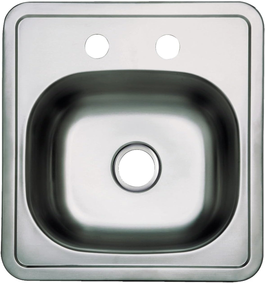Kingston Brass Gourmetier GKTS2520 Self Rimming Single Bowl Kitchen Sink 3 Holes 25-Inch-Length by 22-Inch-Width by 6-Inch-Depth, 22 Gauge, Brushed Stainless Steel