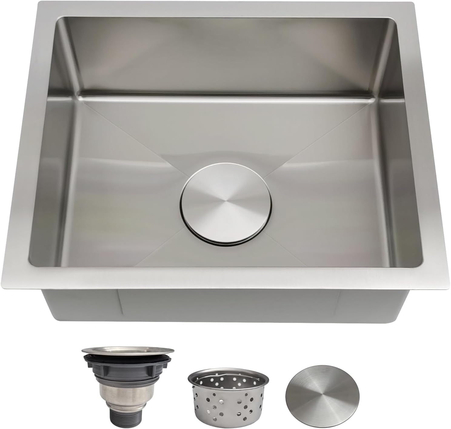 30 Inch Undermount Kitchen Sink - Delironexu 18 Gauge Stainless Steel Single Bowl Kitchen Sinks 30"x18"x9" Handmade Design with Brushed, Includes Drain Kit (No Additional Accessories)