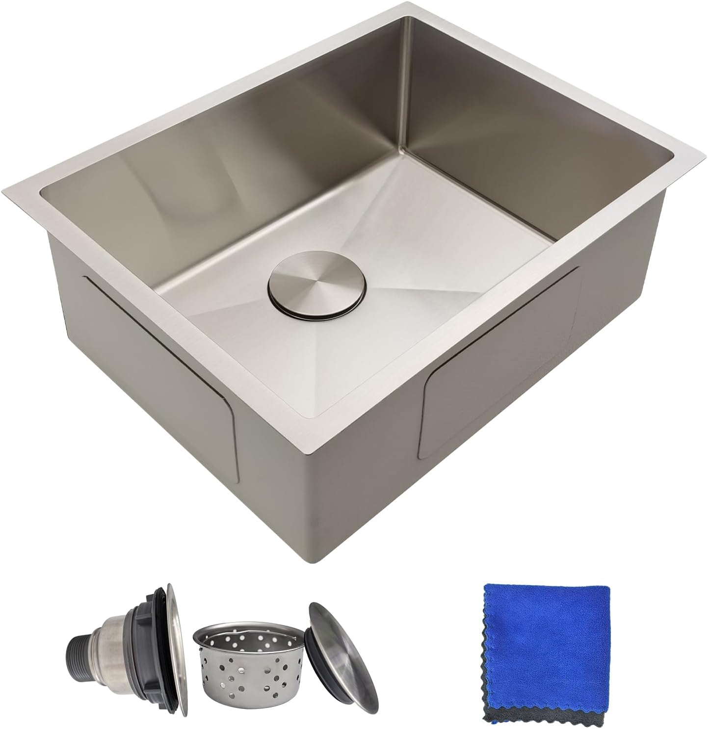30 Inch Undermount Kitchen Sink - Delironexu 18 Gauge Stainless Steel Single Bowl Kitchen Sinks 30"x18"x9" Handmade Design with Brushed, Includes Drain Kit (No Additional Accessories)