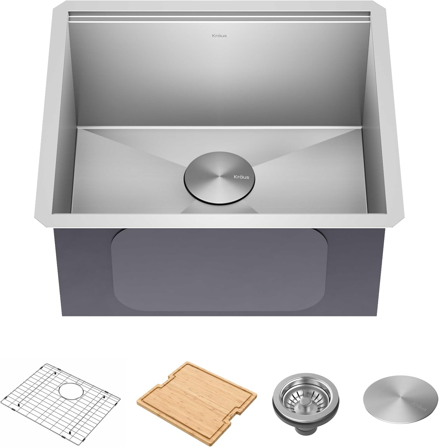 KRAUS Kore 32-Inch Undermount Workstation 16 Gauge Single Bowl Stainless Steel Kitchen Sink with Accessories, KWU110-32