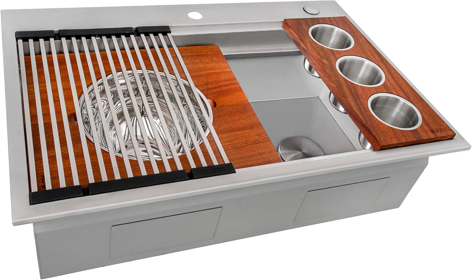 Ruvati 36-inch Workstation Kitchen Sink - Dual Tier Undermount Kitchen Sink - 16 Gauge Stainless Steel Kitchens Sinks with Brushed Finish hides scratches - RVH8277