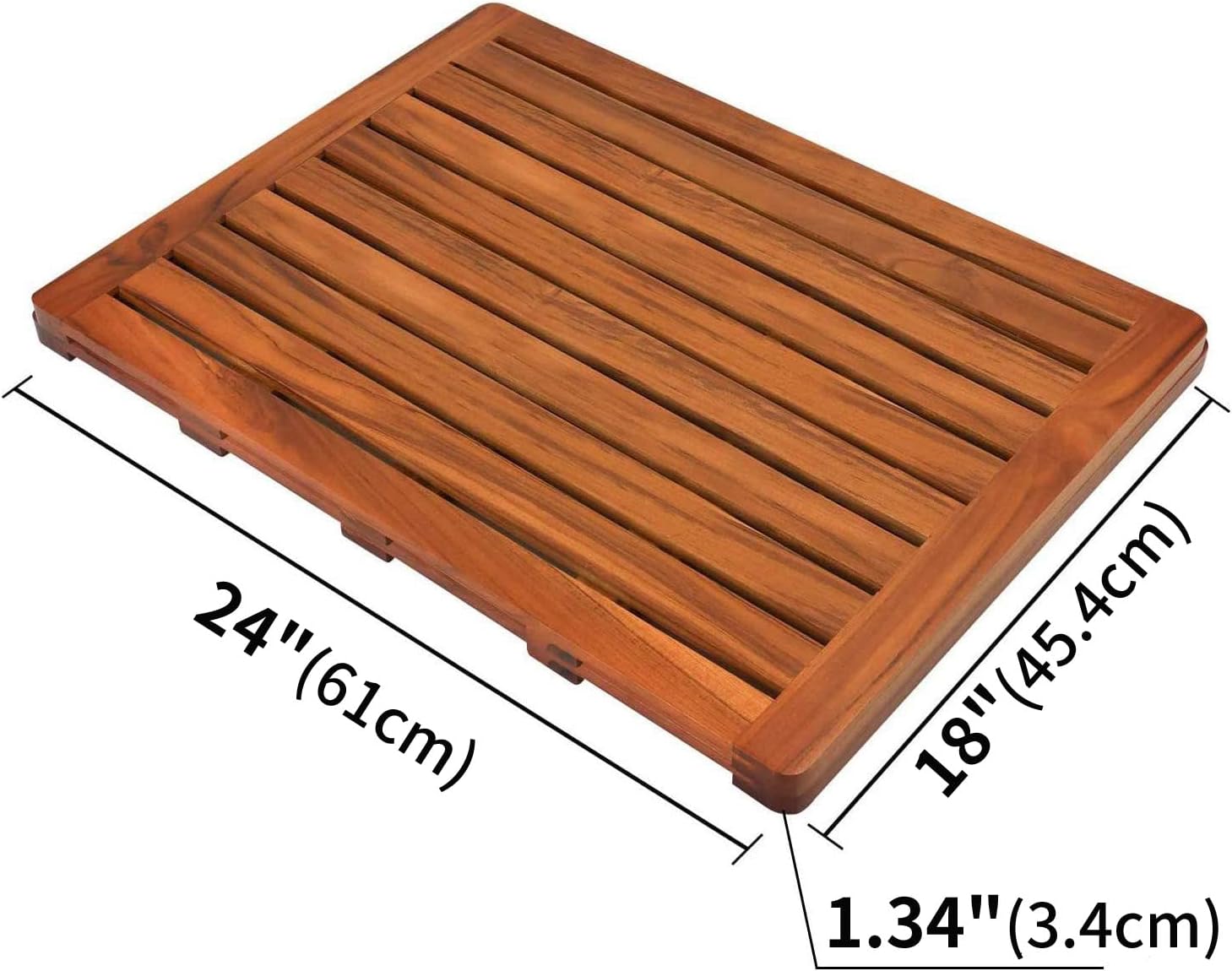 Utoplike (24"x18") Teak Wood Bath Mat, Shower Mats for Bathroom, Large for Spa Home or Outdoor