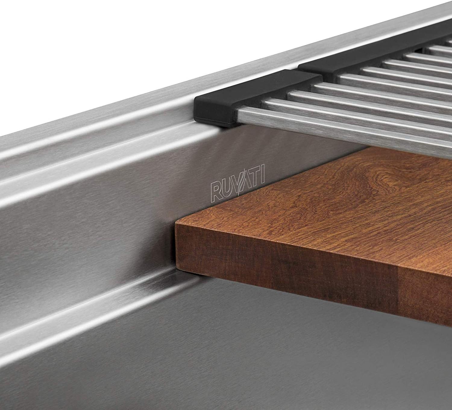 Ruvati 36-inch Workstation Kitchen Sink - Dual Tier Undermount Kitchen Sink - 16 Gauge Stainless Steel Kitchens Sinks with Brushed Finish hides scratches - RVH8277