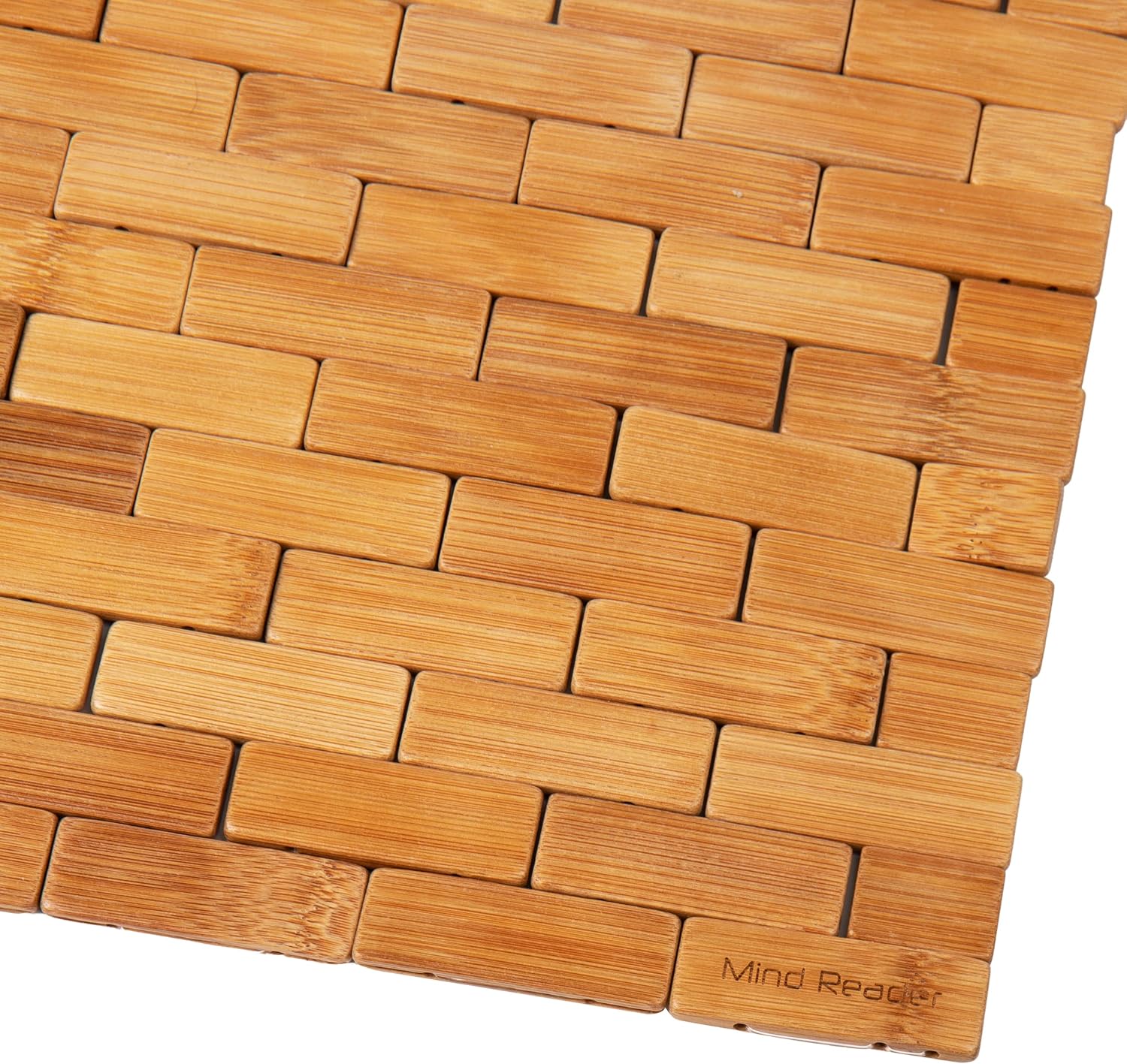 Mind Reader Bath Mat, Shower Mat, Bathtub Mat, Bathroom Accessory, Wood, Rayon from Bamboo, 23.5"L x 16.5"W x 0.4"H, Brown